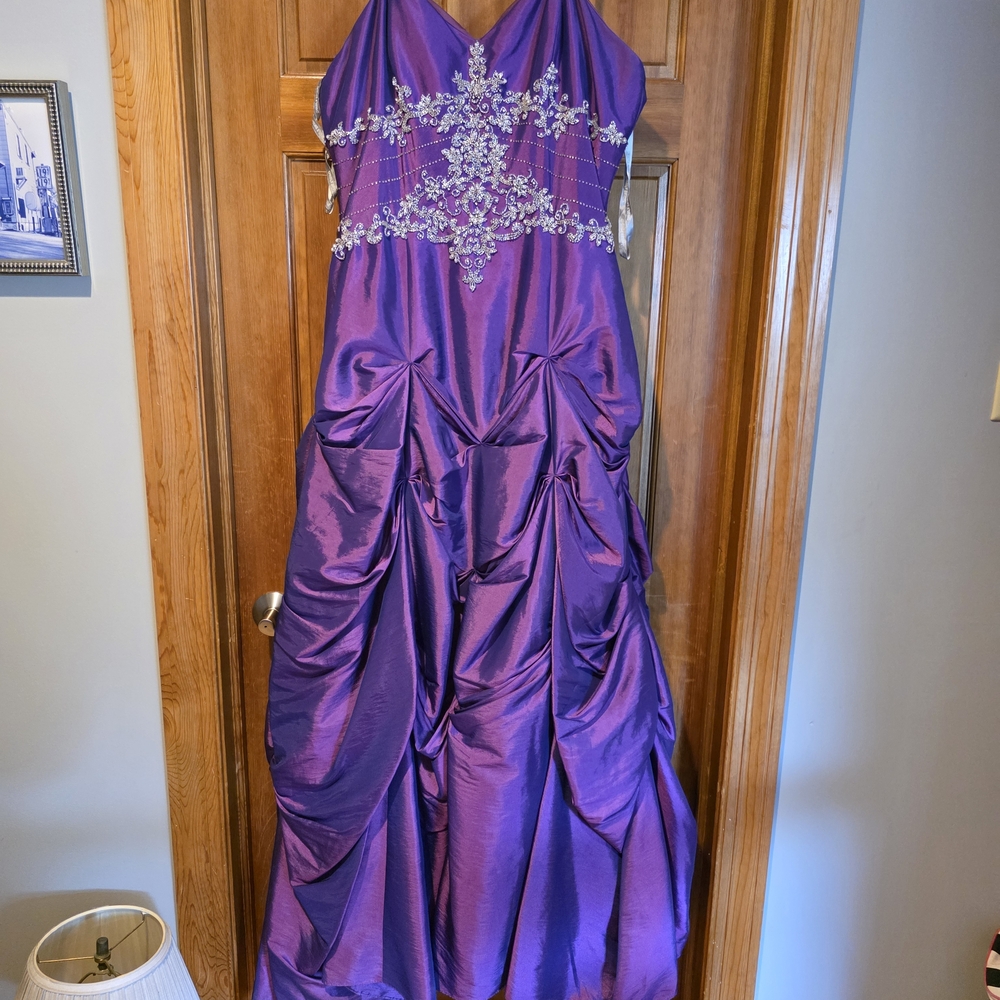 David's Bridal Purple Satin Dress